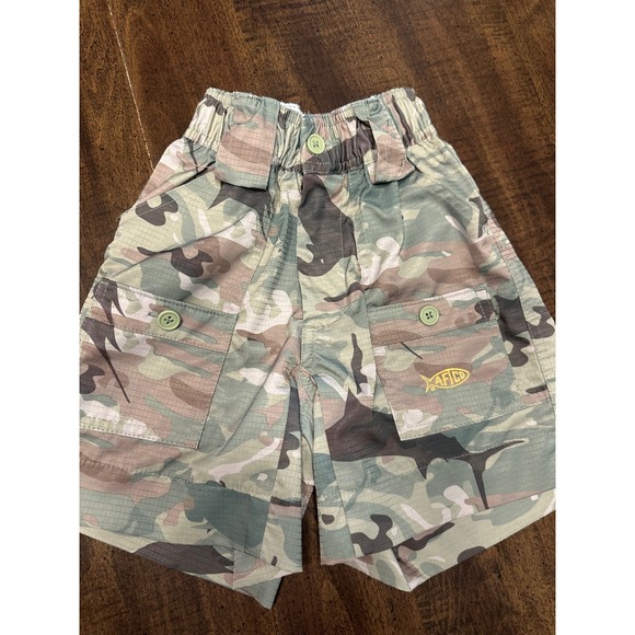 AFTCO Other - AFTCO Camo Fishing Shorts Outdoor Play Elastic Waist Kids Size 20
